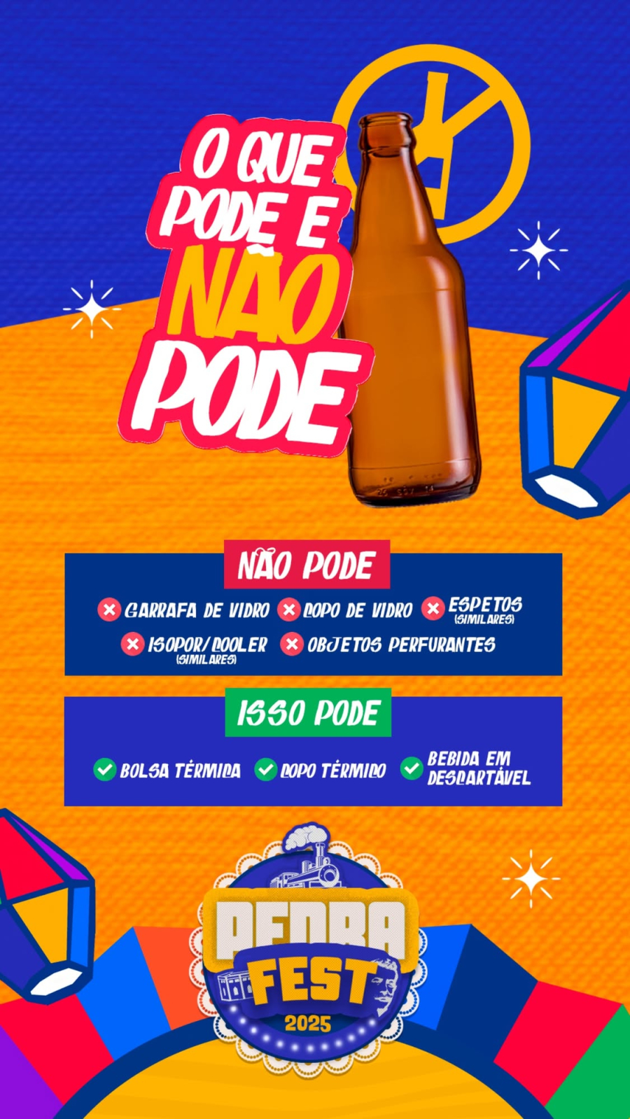 Polícia Militar esclarece proibição de cooler no Pedra Fest 2025