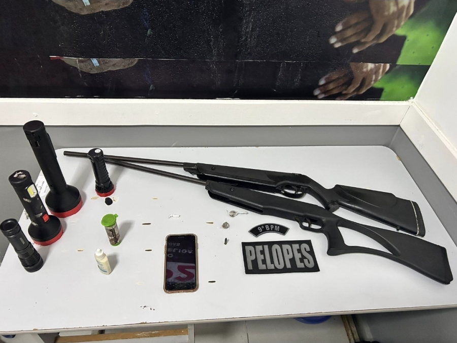PM apreende armas, munição, drogas e aves silvestres no povoado Rabeca, em Delmiro Gouveia (AL)