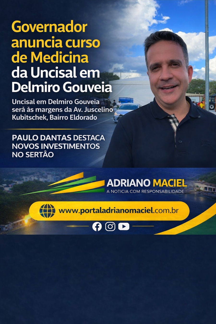 Governador anuncia curso de Medicina da Uncisal em Delmiro Gouveia