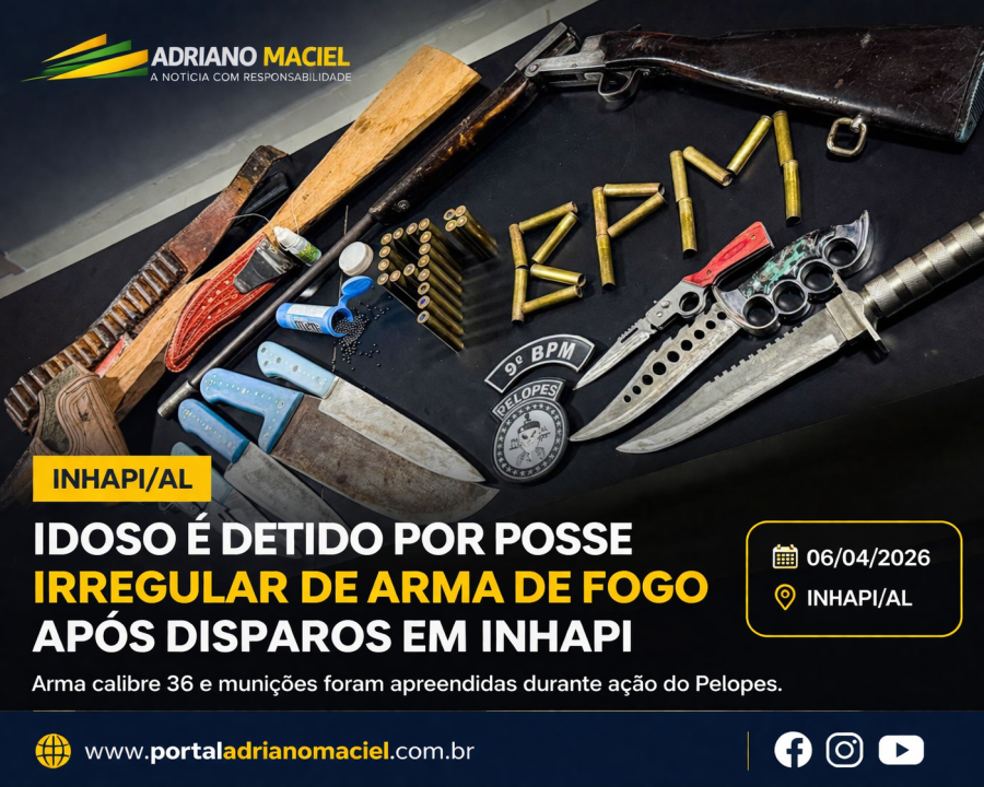 Idoso é detido por posse irregular de arma de fogo em Inhapi