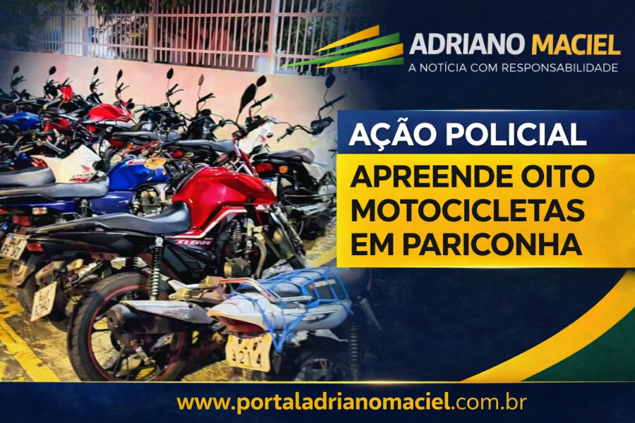 Ação policial apreende oito motocicletas durante fiscalização em Pariconha, no Sertão de Alagoas