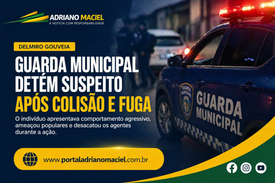 Guarda Municipal detém suspeito após colisão e fuga em Delmiro Gouveia