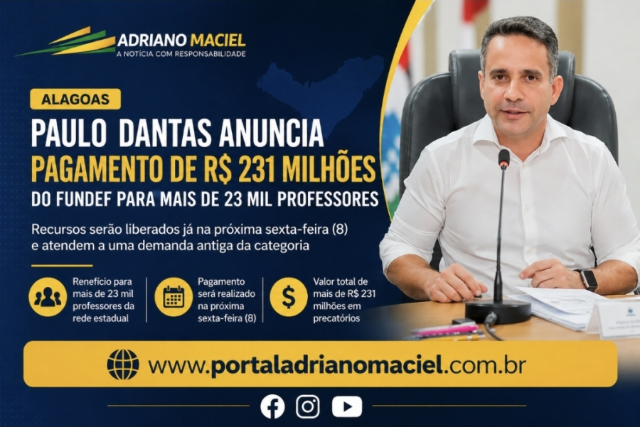 O governador de Paulo Dantas anunciou, na última terça-feira (5), o pagamento de mais de R$ 231 milhões em precatórios