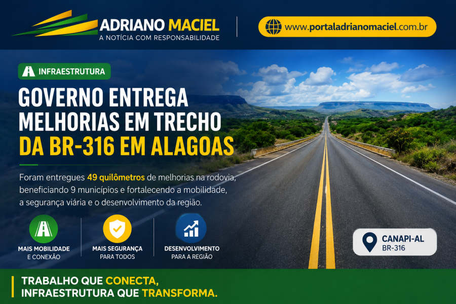Governo entrega melhorias em trecho da BR-316 e fortalece infraestrutura em Alagoas