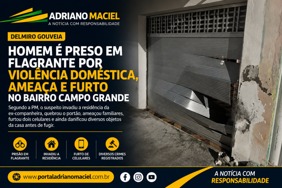 Homem é preso em flagrante por violência doméstica, ameaça e furto em Delmiro Gouveia