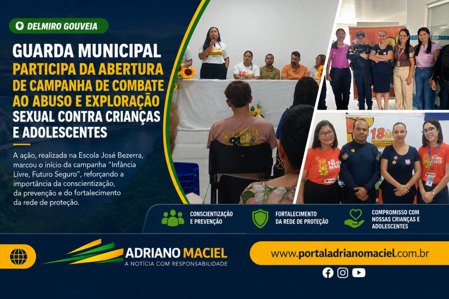 Guarda Municipal participa da abertura de campanha de combate ao abuso e exploração sexual em Delmiro Gouveia