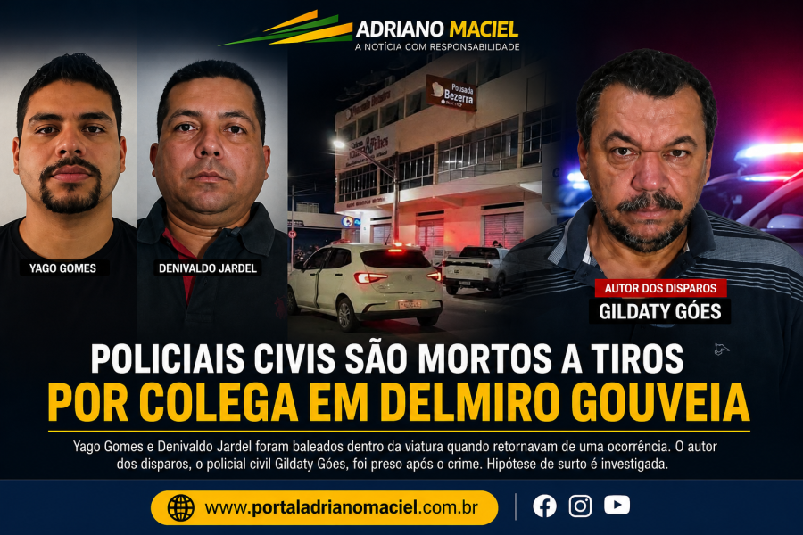 Policiais civis mortos em Delmiro Gouveia são identificados; suspeito é preso após crime dentro de viatura