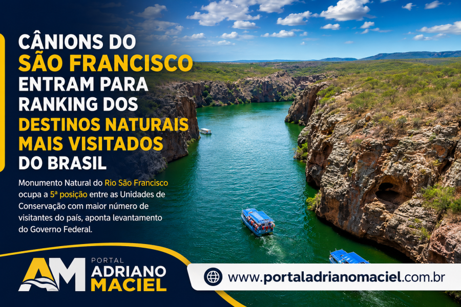 Cânions do São Francisco entram para ranking dos destinos naturais mais visitados do Brasil