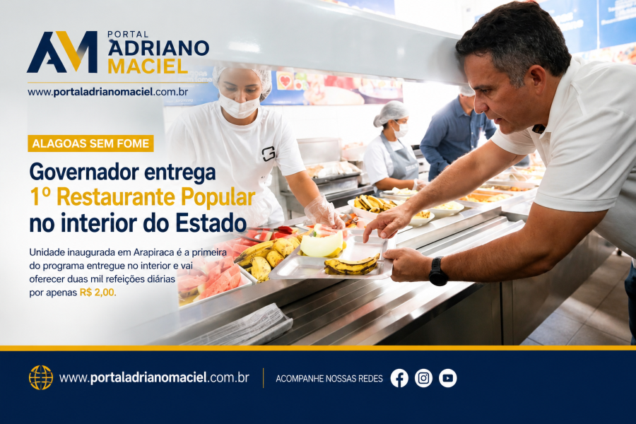 Governador inaugura primeiro Restaurante Popular Alagoas Sem Fome no interior do estado, em Arapiraca