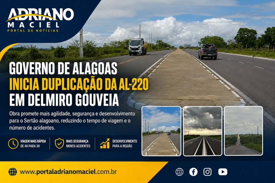 Governo de Alagoas inicia obras de duplicação da AL-220 em Delmiro Gouveia