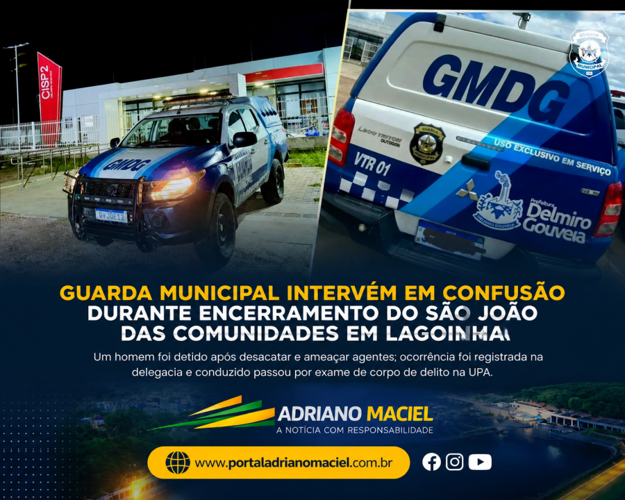 Guarda Municipal controla confusão durante encerramento do São João das Comunidades no Distrito Lagoainha