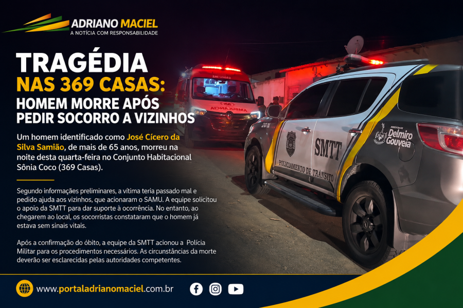 Tragédia nas 369 Casas: homem morre após pedir socorro a vizinhos em Delmiro Gouveia