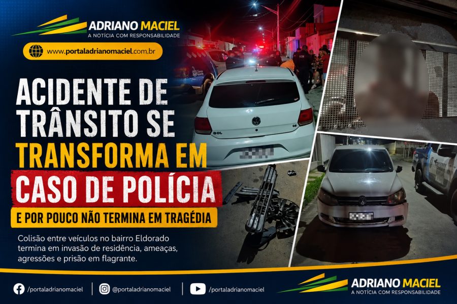 Acidente de trânsito termina em caso de polícia e por pouco não acaba em tragédia no Bairro Eldorado em Delmiro Gouveia