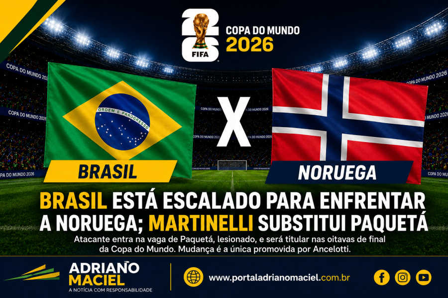 Brasil está escalado para enfrentar a Noruega; Martinelli substitui Paquetá nas oitavas de final da Copa do Mundo