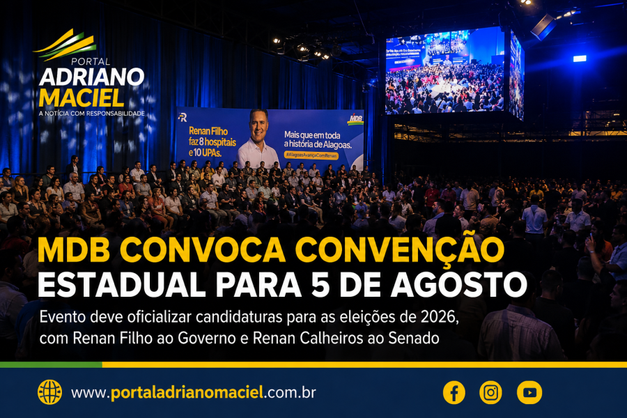 MDB de Alagoas convoca convenção estadual para oficializar candidaturas às eleições de 2026