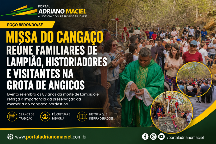 29ª Missa do Cangaço reúne familiares de Lampião, historiadores e visitantes na Grota de Angicos