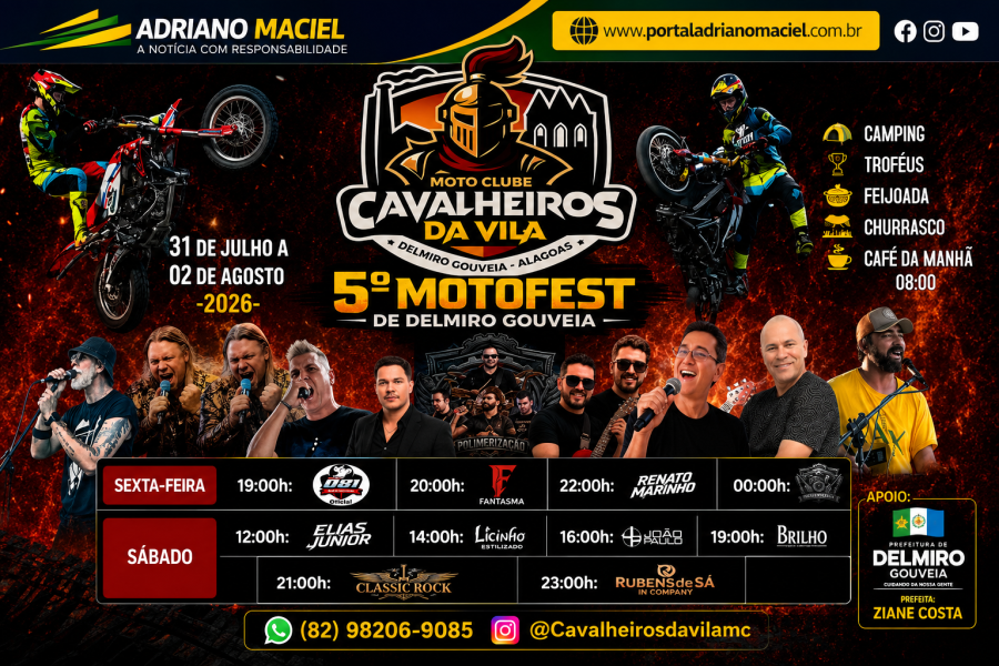 5º Moto Fest promete movimentar Delmiro Gouveia com três dias de adrenalina, música e confraternização