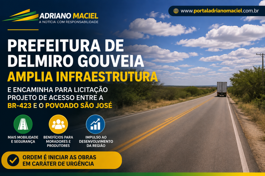 Prefeitura de Delmiro Gouveia encaminha para licitação projeto de acesso entre a BR-423 Barragem Leste ao Povoado São José