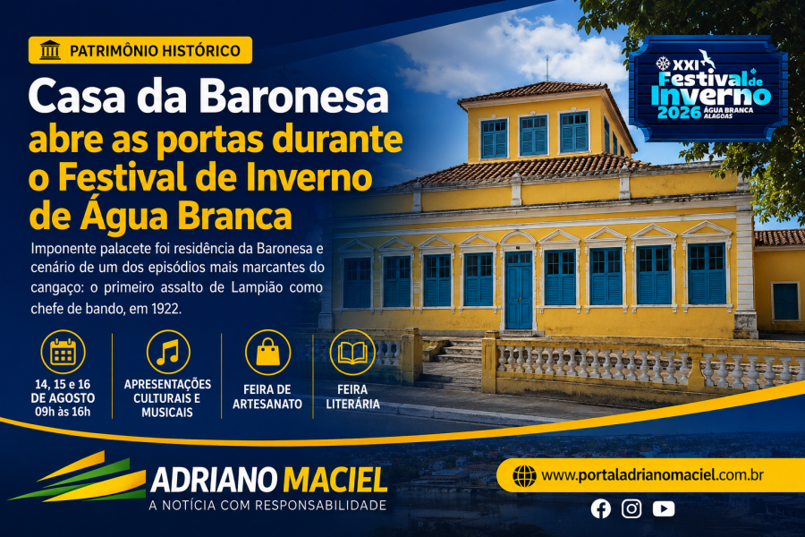 Casa da Baronesa: patrimônio histórico de Água Branca abre as portas durante o Festival de Inverno