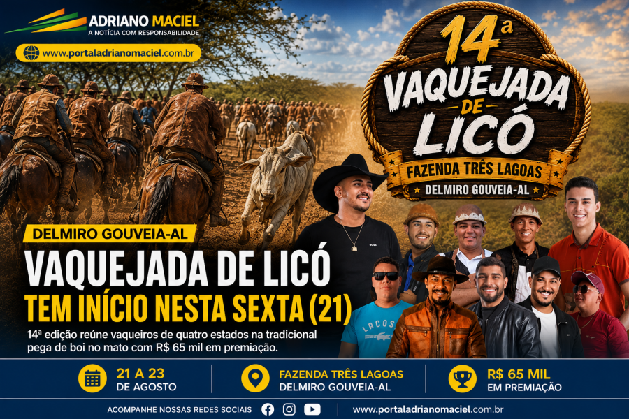 Vaquejada de Licó começa nesta sexta-feira (21) em Delmiro Gouveia e reúne vaqueiros de quatro estados