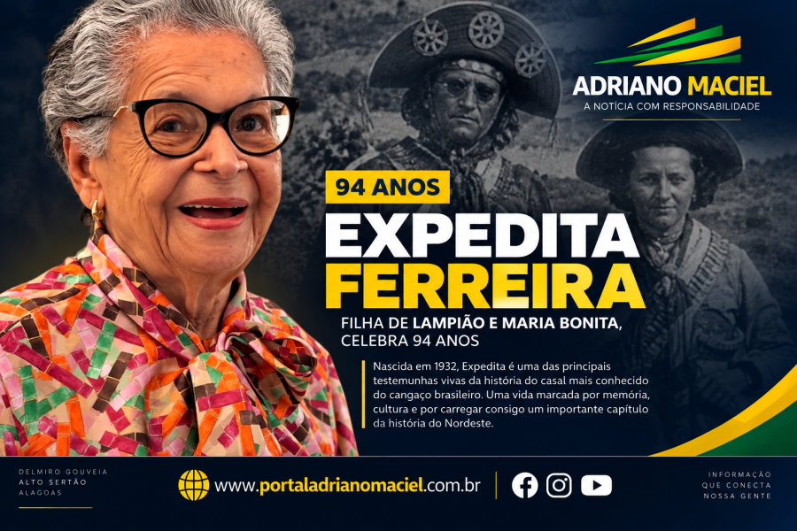 Expedita Ferreira, filha de Lampião e Maria Bonita, celebra 94 anos