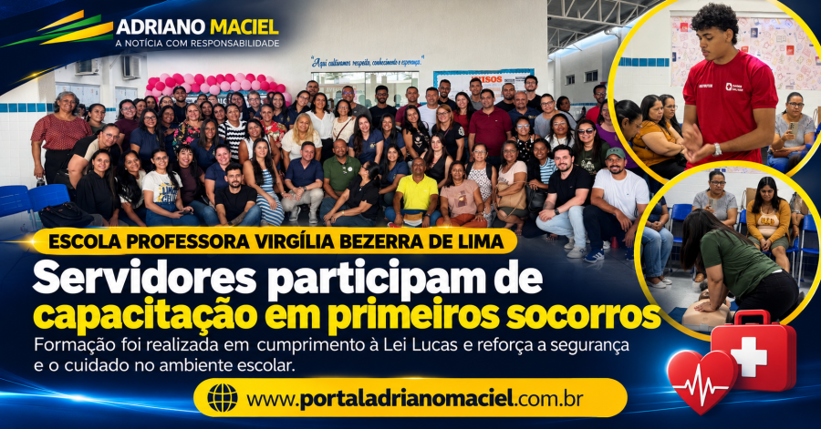 Servidores da Escola Professora Virgília Bezerra participam de capacitação em primeiros socorros