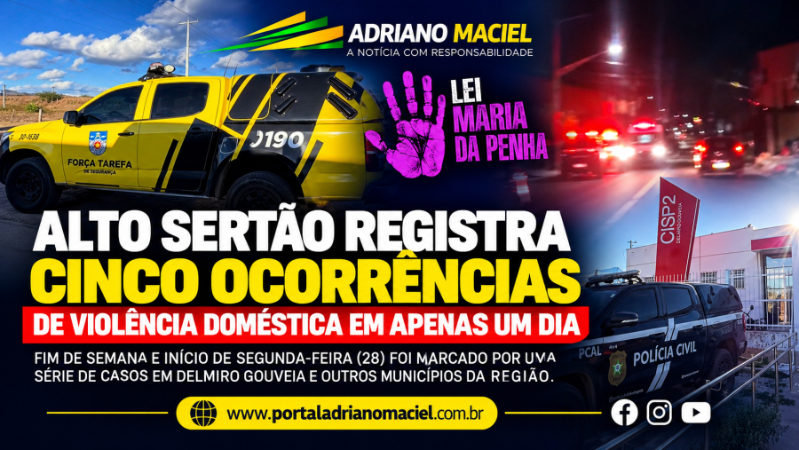 Alto Sertão de Alagoas registra cinco ocorrências de violência doméstica em apenas um dia